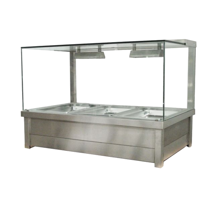 3 Tray Display Hot Food Bar Square