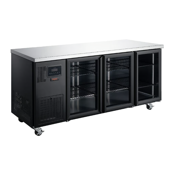 3 door Display Underbar Fridge BLACK